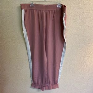 100% silk pink pants